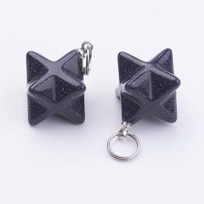 Synthetic Blue Goldstone Pendants