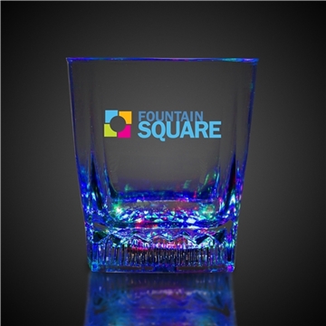 96 Promotional 10 oz Square Bottom LED Rocks Glass - Color ...