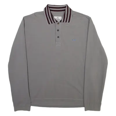 VIVIENNE WESTWOOD Mens Polo Shirt Grey Long Sleeve XL