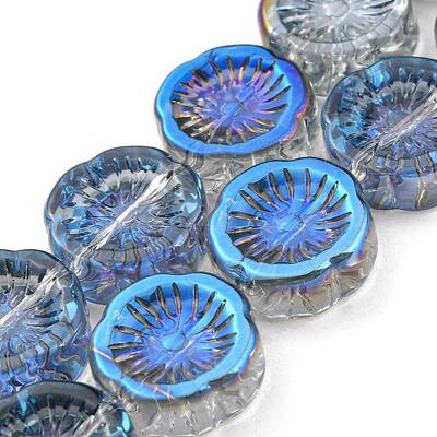 Half Plated Electroplate Glass Transparent Beads Strands