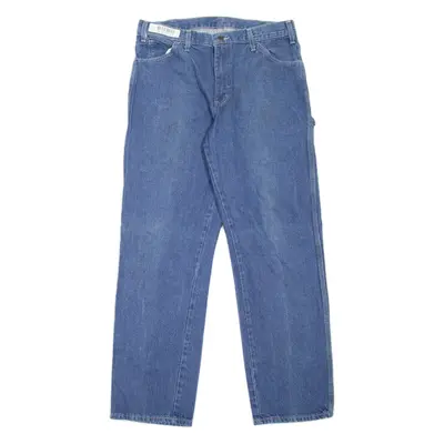 DICKIES Carpenter Workwear Mens Jeans Blue Relaxed Straight W34 L32