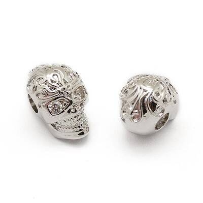 Brass Micro Pave Grade AAA Cubic Zirconia Beads