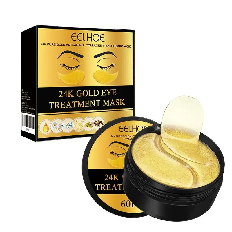 24k Gold Hyaluronic Acid Moisturizing Eye Mask, 60pcs/set Tightening and Lifting Eyecare Patch, Brightening & Firming Eye Sti...