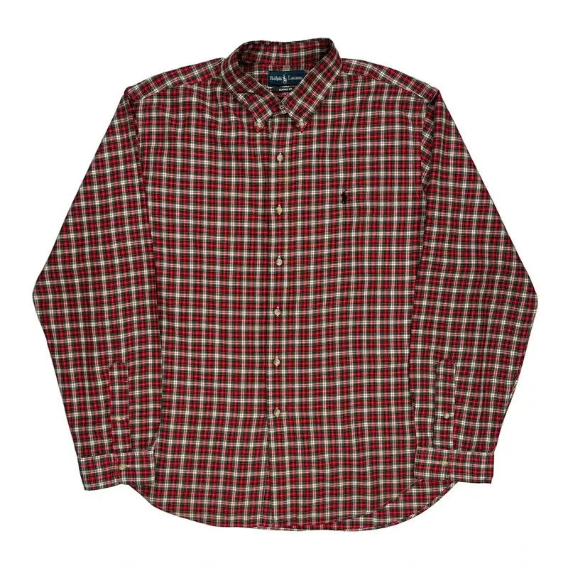 Ralph Lauren Checked Flannel Shirt - 2XL Red Cotton | Size: xx-large