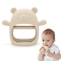 Cute Groundhog Design Silicone Teething Toy, 1 Count Baby Teether, Anti Dropping Wrist Hand Teethers, Baby Chew Toys, Baby So...