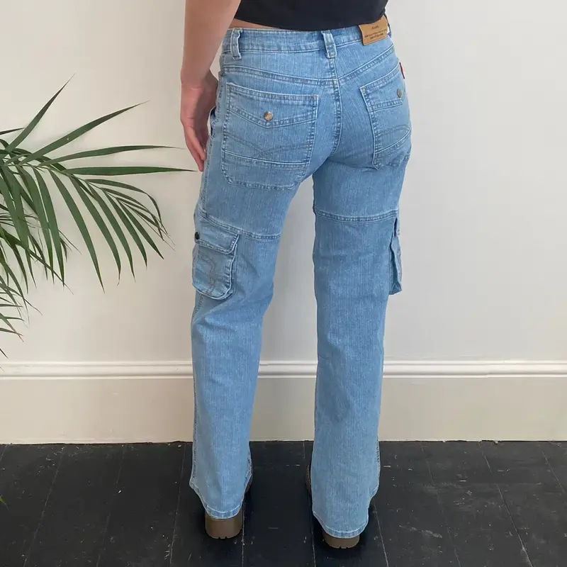 Good & Lui Cargo Jeans - 26W UK 4 Blue Cotton