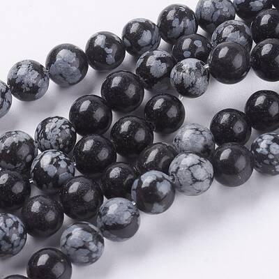 Natural Snowflake Obsidian Beads Strands