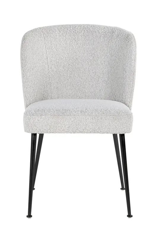 Black Leg White Bouclé Chair | OROA Fallon