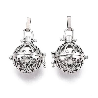 Rack Plating Brass Cage Pendants