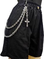 Punk Layered Pants Chain, Fashionable Heart Cross Pendants Rivet Tassel Wallet Chain, Hip Hop Pocket Chain, Accessories for W...