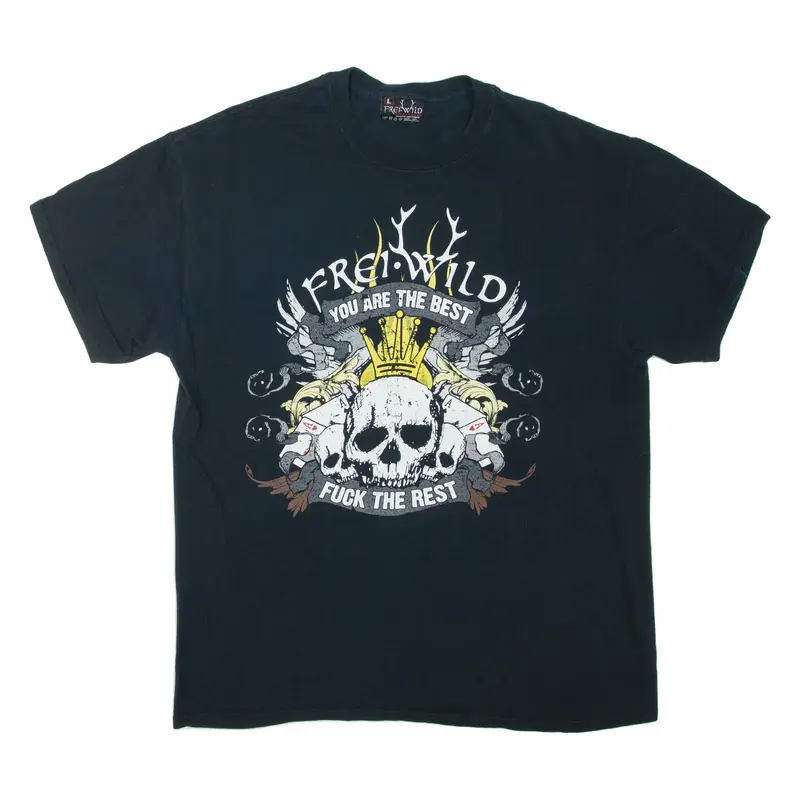 FREI WILD Mens T-Shirt Black L