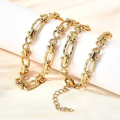 304 Stainless Steel Oval Textured Infinity Link Chain Necklaces for Women Men
