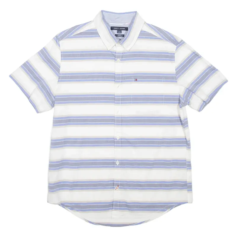 TOMMY HILFIGER Slim Fit Mens Shirt Blue Striped M
