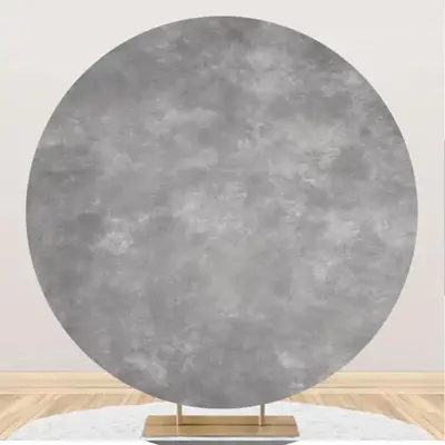 Circle Gray Marble Abstract Texture Birthday Backdrop - Aperturee