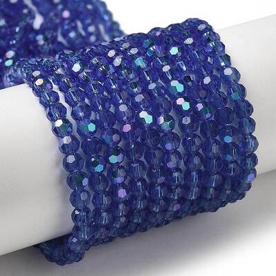 Electroplate Transparent Glass Beads Strands