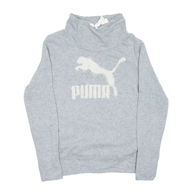 PUMA Sweatshirt Grey High Neck Womens UK 12