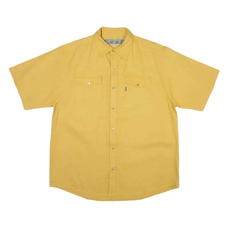 UNDERGROUND Mens Plain Shirt Yellow L