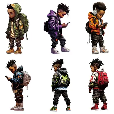 Cartoon Girls & Boys Pattern Iron-on Sticker, 6 Counts/set Washable Iron-on Transfer Clothing Sticker, DIY Iron-on Decal for ...