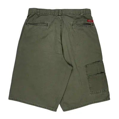 Loose Fit Dickies Cargo Shorts - 33W 13L Khaki Cotton | Size: 33″ waist