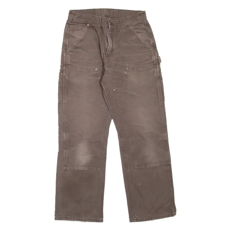 CARHARTT Double Knee Carpenter Workwear Mens Jeans Brown Straight W30 L27
