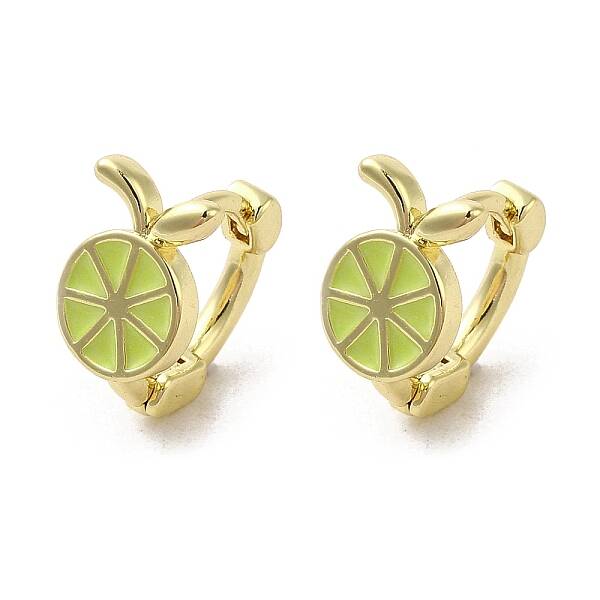 Lemon Shape Rack Plating Brass Hoop Earrings
