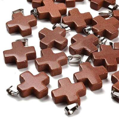 Synthetic Goldstone Pendants