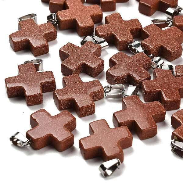 Synthetic Goldstone Pendants
