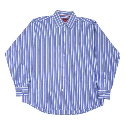 PIERRE CARDIN Mens Shirt Blue Striped Long Sleeve XL