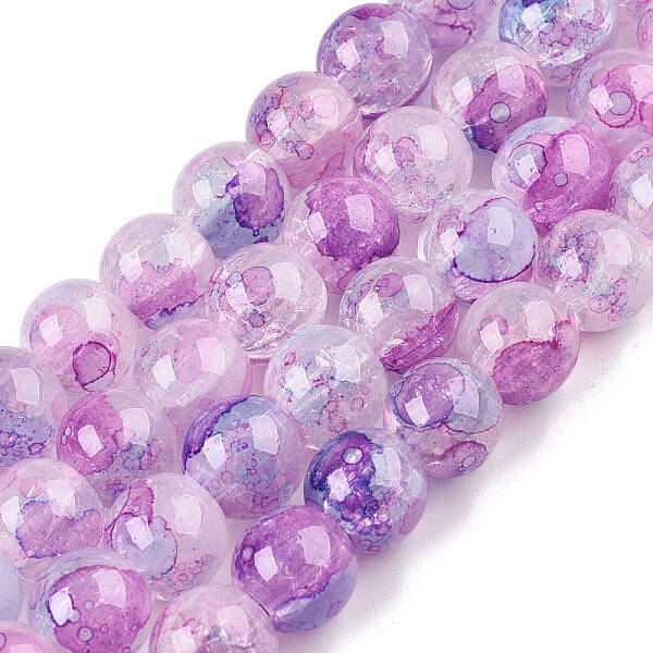 Baking Painted Crackle Glass Bead Strands