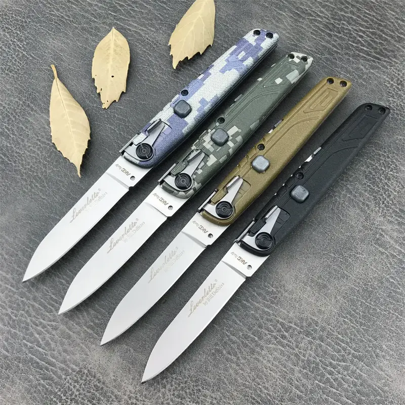 4 Styles Colt II Button Folding Knife 440C Blade Nylon Wave Fiber Handle Camping Outdoor EDC Pocket Tools
