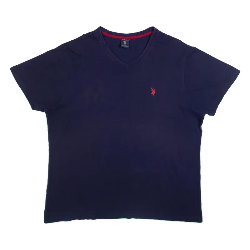 US POLO ASSN Womens T-Shirt Blue V-Neck 2XL