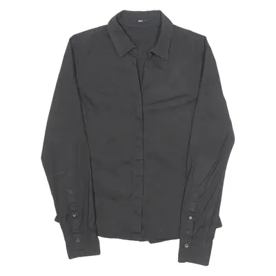 HUGO BOSS Womens Plain Shirt Black Long Sleeve M