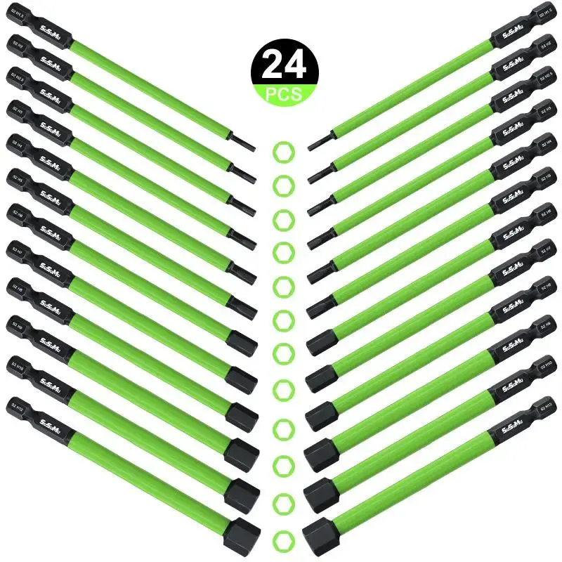 Impact Hex Head Allen Wrench Drill Bit Set, Hex-Shank S2 Alloy Steel Hex Bits Set, Tool Accessories Suitable for Home Constr...