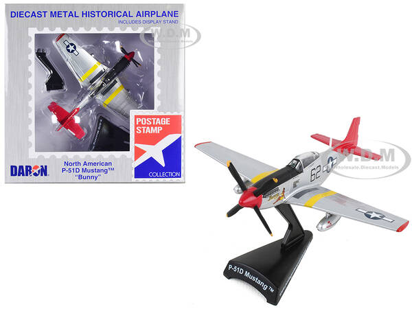 North American P-51D Mustang Fighter Aircraft #62 Bunny United States Army Air Force 1/100 Diecast Model Airplane by Postage ...