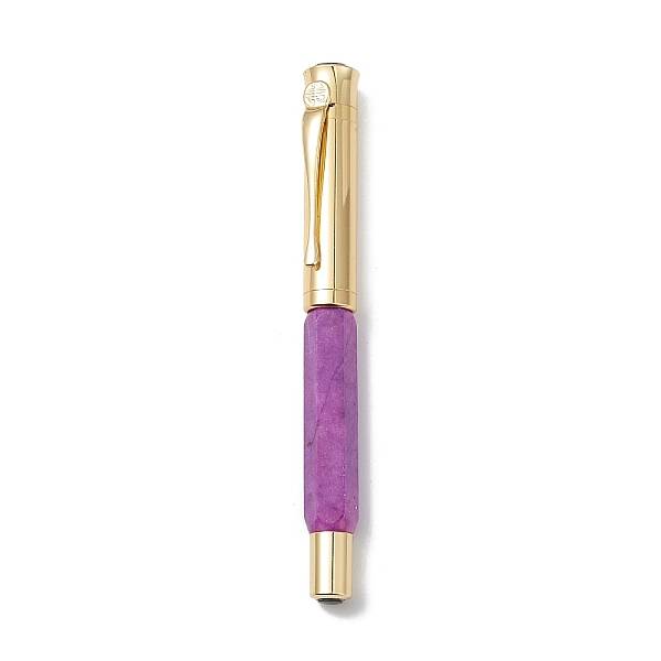 Dyed Natural Quartz Brass Pens
