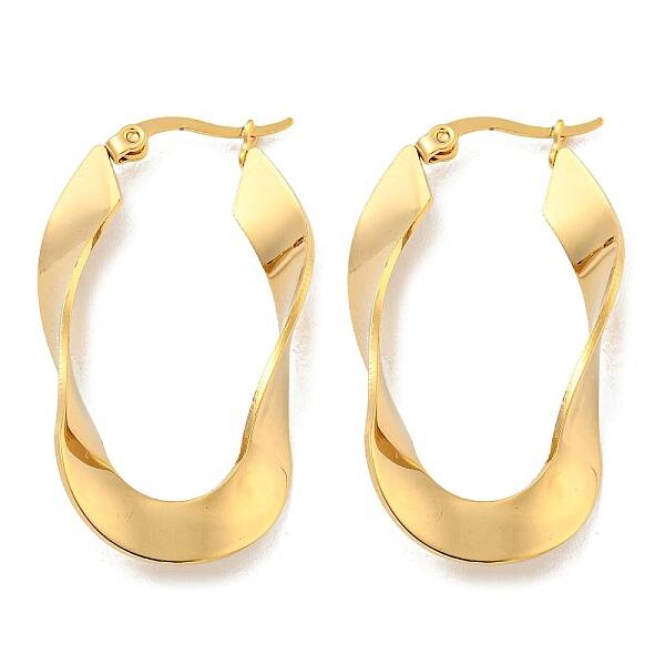 202 Stainless Steel Irregular Oval Hoop Earring