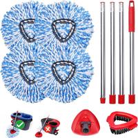 4 Pack Spin Mop Replacement Head,for O-Cedar RinseClean 2-Tank System,Easy Cleaning,Microfiber,Machine Washable for Bathroom,...