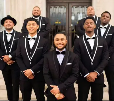 Black and White Trim Tuxedo or Black and Black Trim  Vested Suit - Wedding - Prom tuxedo