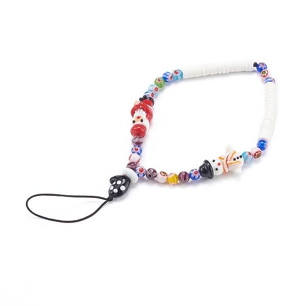 Handmade Lampwork Beaded Mobile Straps for Christmas