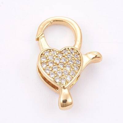 Brass Micro Pave Cubic Zirconia Lobster Claw Clasps