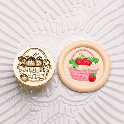 Golden Tone Round Wax Seal Brass Stamp Heads