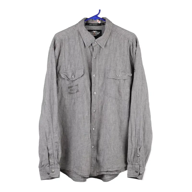 Harley Davidson Shirt - XL Grey Linen Blend