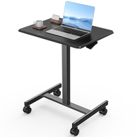 Small Mobile Rolling Standing Desk - Overbed Table, with Wheels, Adjustable Work Table, Rolling Desk Laptop Computer Cart for...