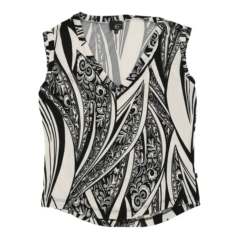 Just Cavalli V-neck Vest - XL Black & White Nylon | Size: x-large