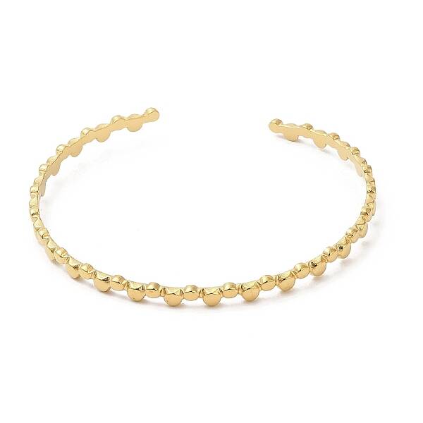Ion Plating(IP) 304 Stainless Steel Flat Round Wrap Cuff Bangles for Women