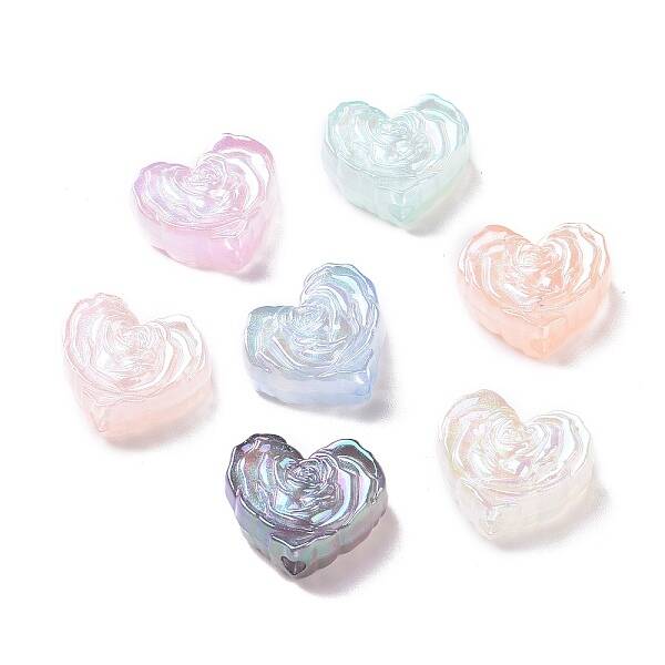 UV Plating Rainbow Iridescent Acrylic Beads