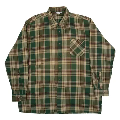 BREMO Mens Shirt Green Check Long Sleeve 2XL