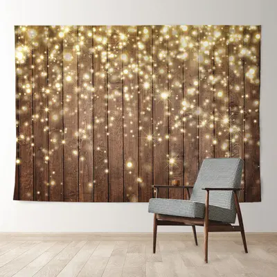 Aperturee Wood Light Spot Glitter Winter Christmas Backdrop