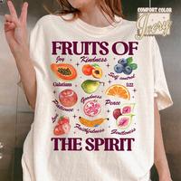 Boho Christian Shirt Fruits of the Spirit Shirt, Fruits and Gifts of the Holy Spirit, Retro Jesus Apparel, Floral Graphic Shi...