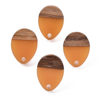 Resin & Walnut Wood Stud Earring Findings